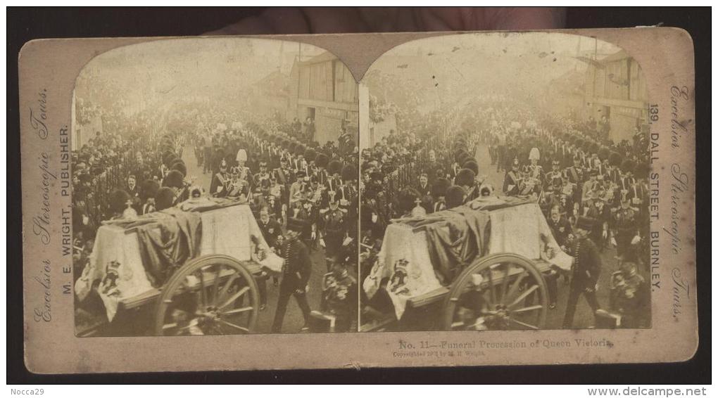 INGHILTERRA - UNITED KINGDOM - 1901 - FUNERALI REGINA VITTORIA - FUNERAL PROCESSION OF QUEEN VICTORIA - Stereoscopes - Side-by-side Viewers