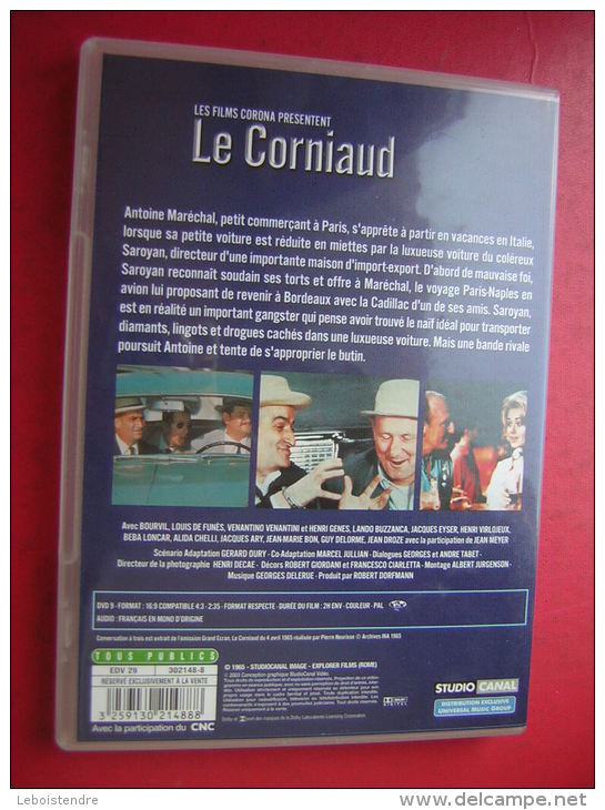 DVD     LOUIS DE FUNES   BOURVIL  FILM GERARD OURY   LE CORNIAUD  EDITION SIMPLE - Comedy