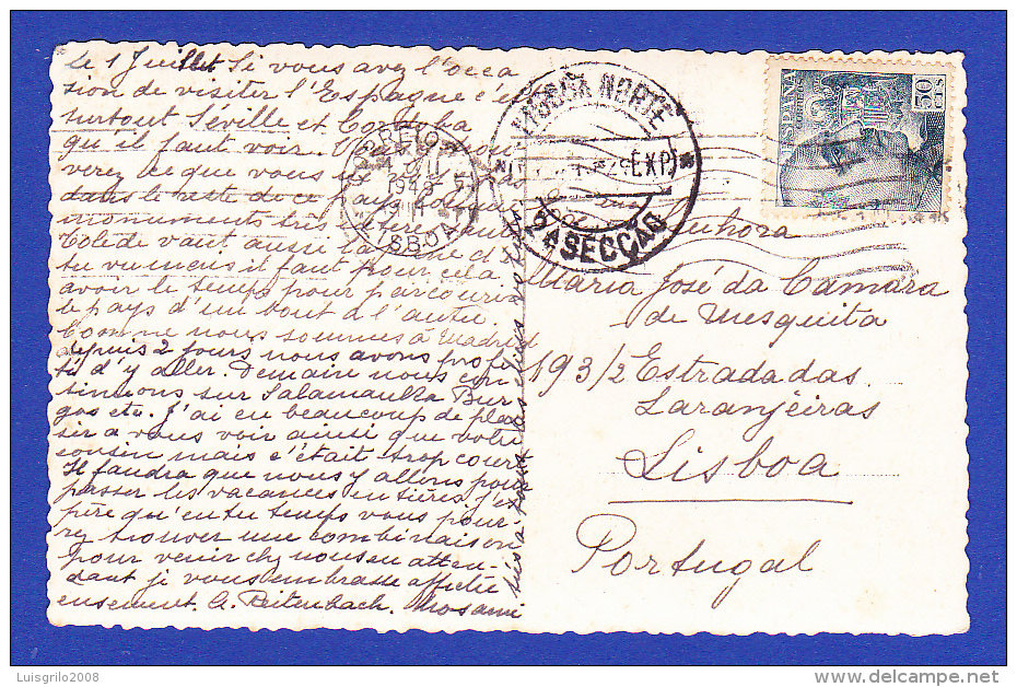 CORREIOS.LISBOA - 1.VII.1949 --- LISBOA NORTE.2ªSECÇÃO  --- STAMP ESPANA CORREOS --- - Lettres & Documents