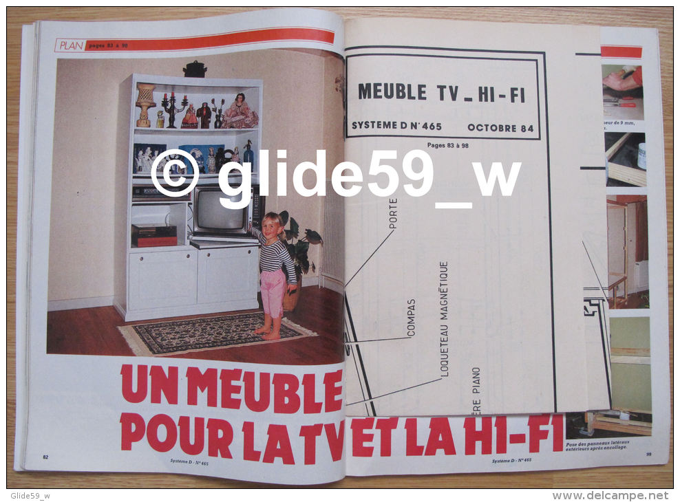 Système D - N° 465 - Octobre 84 - Plan Meuble TV Et Hi-fi - Bricolage / Tecnica