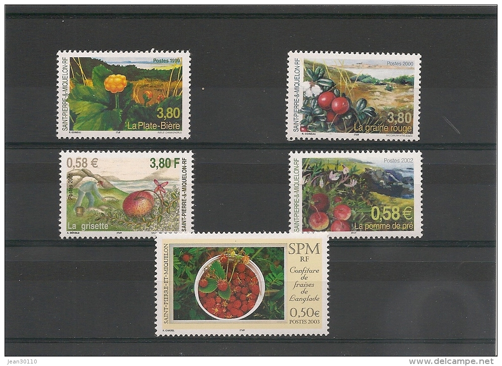 Saint Pierre Et Miquelon  Années 1999/2003 Flore N°688-710-740-777-807** - Unused Stamps