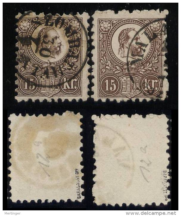 Ungarn Hungary Mi# 12 A+b Used Signed BPP - Usati