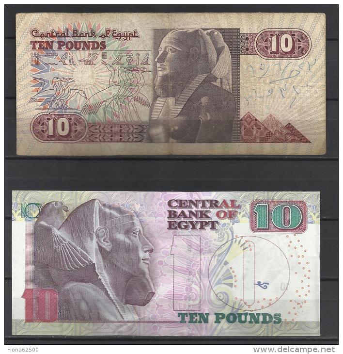 EGYPTE . LOT DE 2 BILLETS DE 10 POUNDS . - Egypt