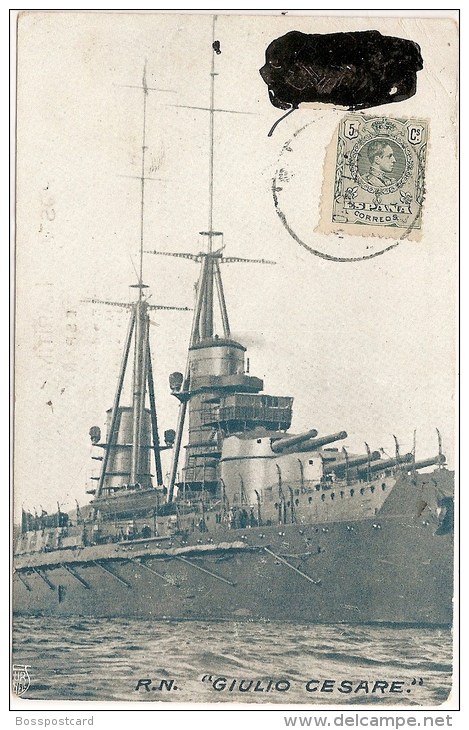 Marinha. Militar. Couraçado Giulio Cesare. Dreadnought. Navy. España. Marina. Italia. Military.  Warship. Marine. - Guerra