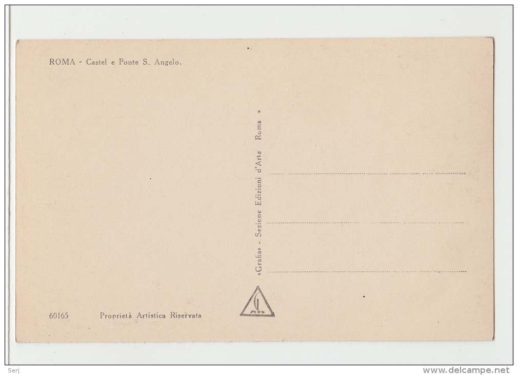 Italie ROMA Castel San Angelo ROME CHâteau De Saint Ange Italy Old PC - Castel Sant'Angelo