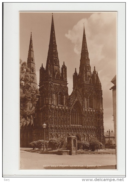 Lichfield Cathedral The West Front United Kingdom Old PC - Other & Unclassified