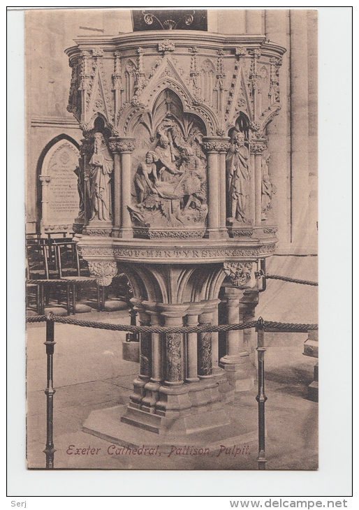 Exeter Cathedral  Pulpit In Choir United Kingdom Old PC - Exeter