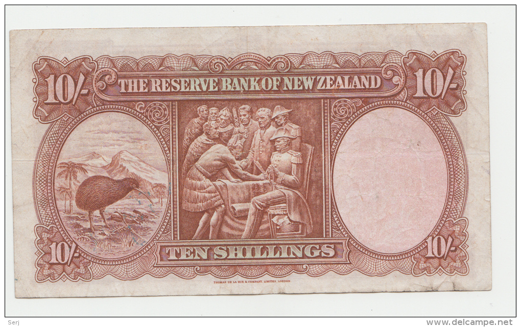 New Zealand 10 Shillings 1940 - 1955 VF+ Banknote P 158a 158 A (HANNA) - Nueva Zelandía
