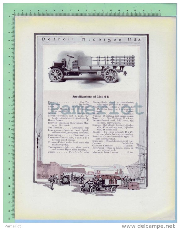 1911 Federal Truck Model D Specification + Description Of The Motor - LKW