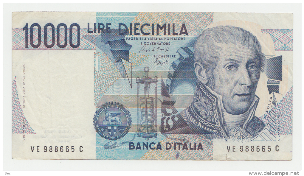 Italy 10000 Lire 1984 VF++ (w/ 1 Border Split) P 112b - 10.000 Lire