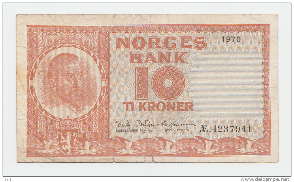 NORWAY 10 KRONER 1970 ""F"" P 31e  31 E - Norway