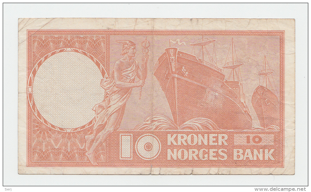 NORWAY 10 KRONER 1970 ""F"" P 31e  31 E - Norway