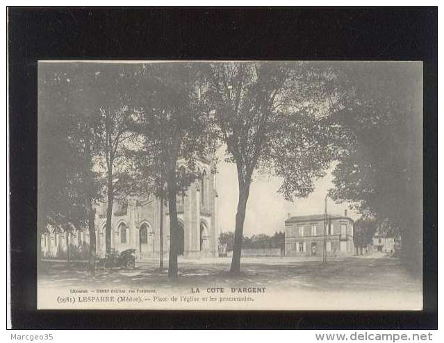 33 Lesparre Place De L'église &amp; Les Promenades édit. Guillier N° 9981 Automobile - Lesparre Medoc