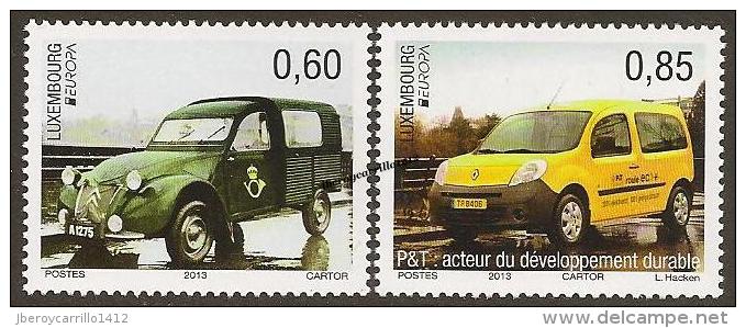 LUXEMBURGO / LUXEMBOURG - EUROPA 2013 -TEMA ANUAL "THE POSTMAN VAN".- SERIE De 2 V. - DENTADA - 2013