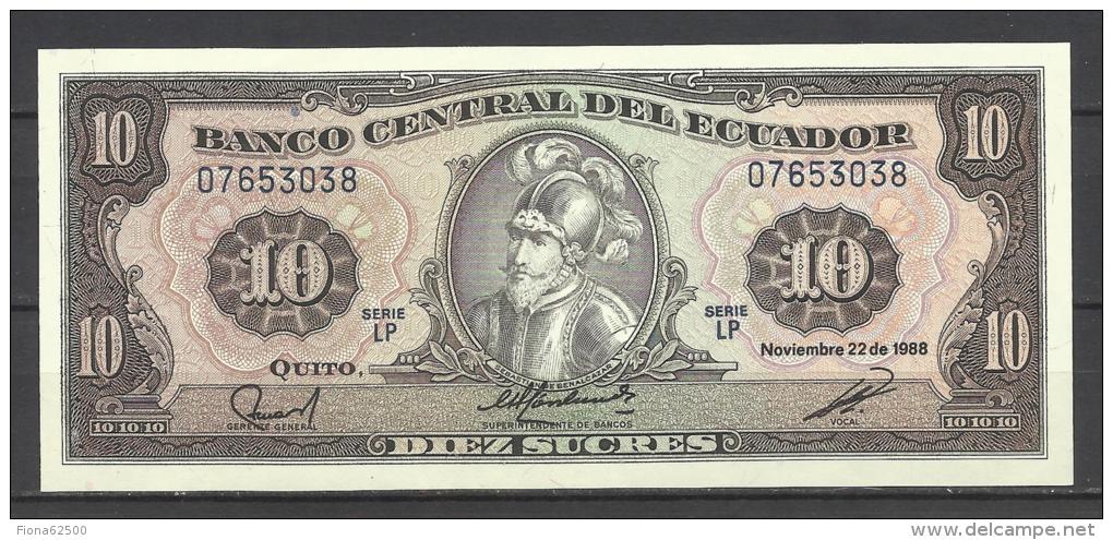 EQUATEUR .  BILLET DE 10 SUCRES 1988  . - Ecuador