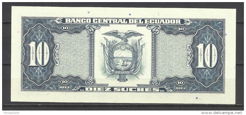 EQUATEUR .  BILLET DE 10 SUCRES 1988  . - Ecuador