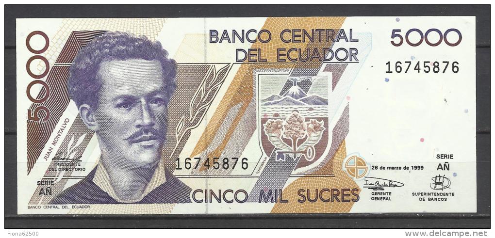 EQUATEUR .  BILLET DE 5000 SUCRES 1999  . - Ecuador