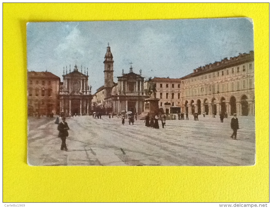 TORINO PIAZZA SAN CARLO DEL 1913 VIAGGIATA A COLORI IN BUONO STATO - Places