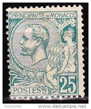 Monaco 1891-94 Prince Albert 1e 25 C. Vert Y&T 16 Neuf Avec Charniere - Neufs