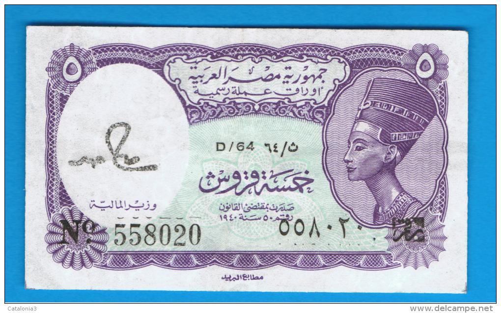 EGIPTO - EGYPT - 5 Piastres 1940 SC  P-182 - Egipto