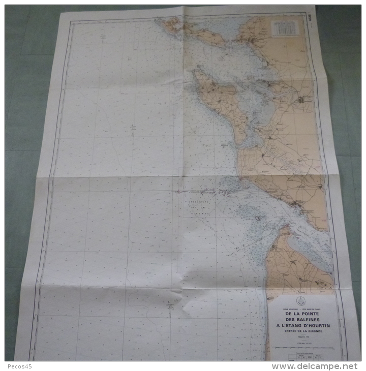 Carte Marine : Pointe Des Baleines (Ile De Ré) / Etang D'Hourtin - 1 / 125 620ème - 1975. - Cartes Marines