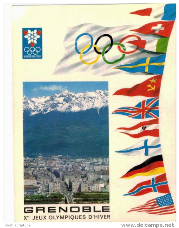 Thème - Jeux olympiques Grenoble Chamrousse 1968 - lot de 26 cartes (dont 3 doubles)