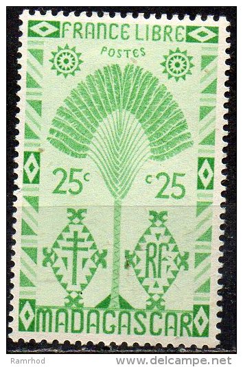MADAGASCAR 1943 Travellers Tree - 25c. - Green  . MH - Nuovi