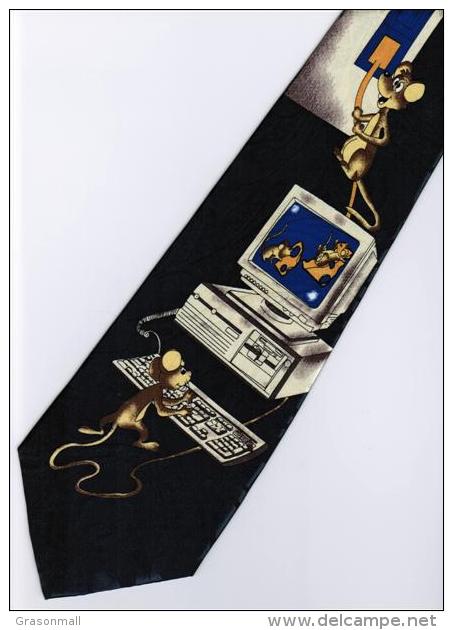 Computer Mouse Occupation #2 Cartoon Novelty Fancy Neck Tie - Other & Unclassified