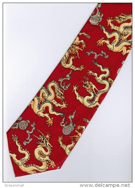 Royal Dragon All Around Animal Cartoon Novelty Fancy Neck Tie - Other & Unclassified