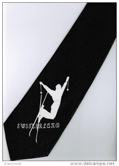 Ski Sport Cartoon Novelty Fancy Neck Tie - Other & Unclassified