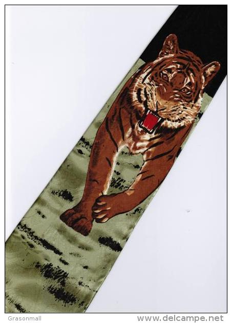 Tiger Mammal Animal #2 Cartoon Novelty Fancy Neck Tie - Other & Unclassified