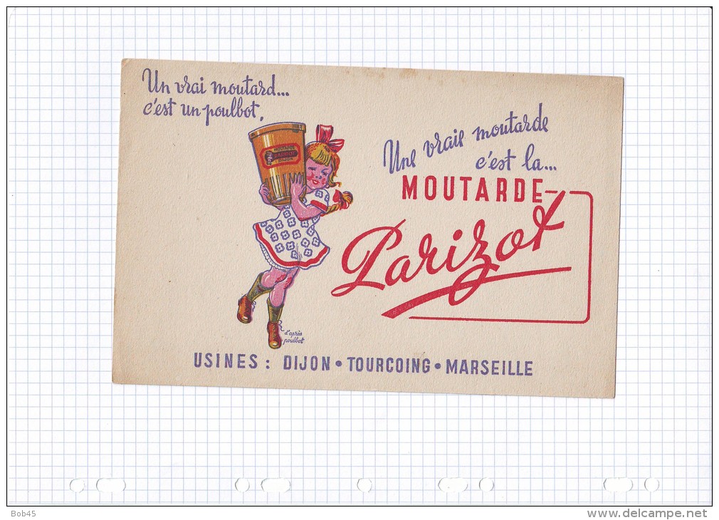 15 - BUVARD MOUTARDE PARIZOT POULBOT - Mostard