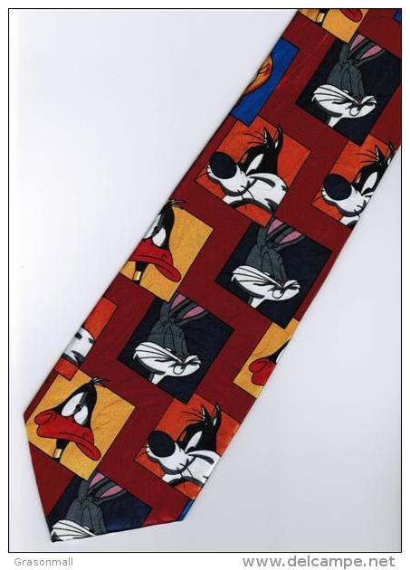 Sylvester Pussycat Daffy Duck Bugs Bunny Looney Tunes Cartoon Novelty Fancy Neck Tie - Other & Unclassified