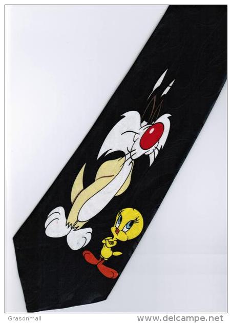 Sylvester Pussycat Tweety Bird Looney Tunes Big Cartoon Novelty Fancy Neck Tie - Other & Unclassified