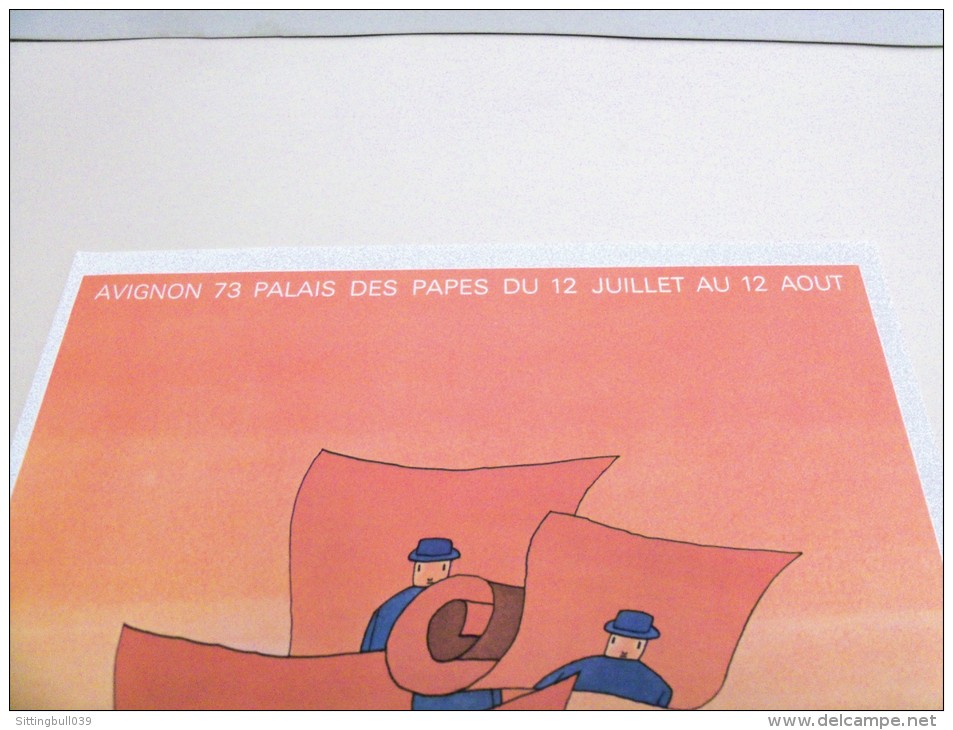 FOLON. L'ESTAMPE ATELIER VIVANT Pour AVIGNON 1973.Palais Des Papes. Planche Reprenant L´aquarelle Réalisée Par L´artiste - Folon