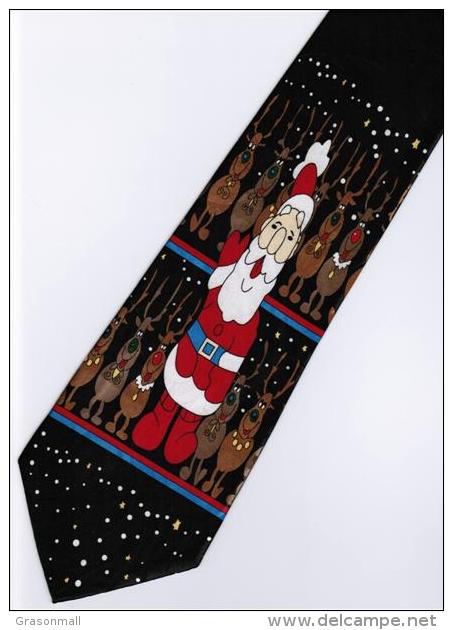 Christmas Santa Claus Xmas #4 Cartoon Novelty Fancy Neck Tie - Other & Unclassified