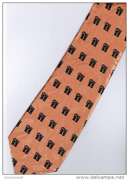 Chinese Calligraphy Fu Good Luck Fortune Orange Cartoon Novelty Fancy Neck Tie - Other & Unclassified