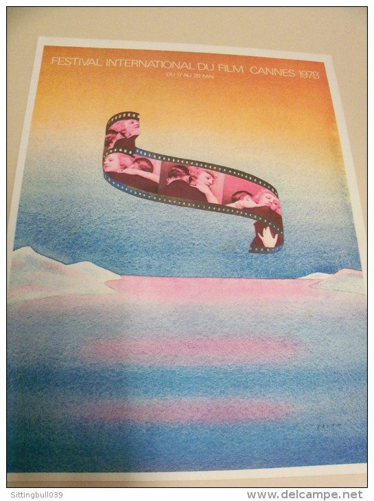 FOLON. Festival International Du Film CANNES 1978. Planche Reprenant L´aquarelle Réalisée Par L´artiste Pour L'affiche - Folon