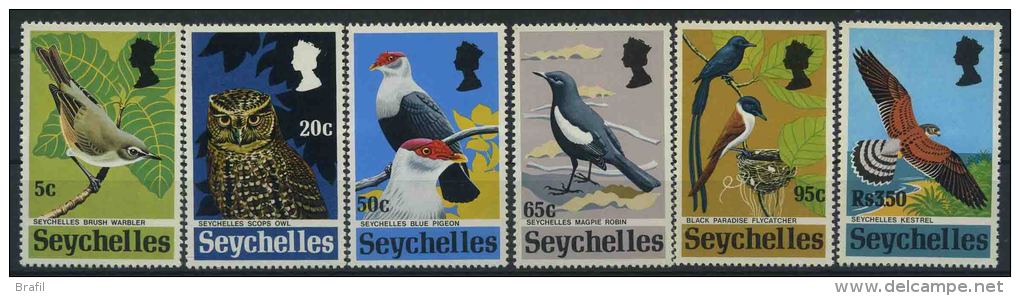 1972 Seychelles, Uccelli, Serie Completa Nuova (**) - Seychelles (...-1976)