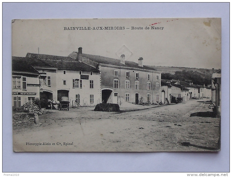 BAINVILLE-AUX-MIROIRS (54): Carte Postale Ancienne  Route De Nancy - Autres & Non Classés