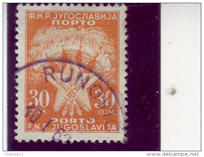 COAT OF ARMS-PORTO-30 DIN-POSTMARK-RUNOVIC-CROATIA-YUGOSLAVIA-1962 - Timbres-taxe