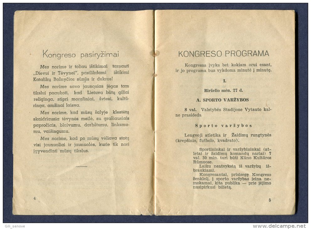 1938 Lithuania Lietuva / Congress Guide (Kongreso Vadovas) - Alte Bücher