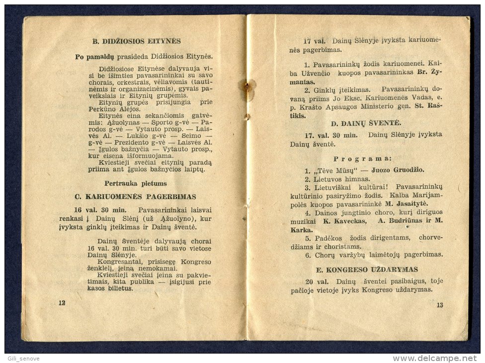 1938 Lithuania Lietuva / Congress Guide (Kongreso Vadovas) - Oude Boeken
