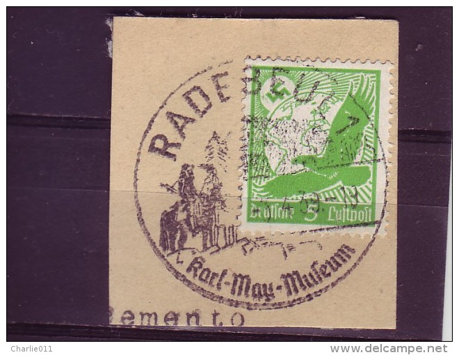 KARL MAY-MUSEUM-INDIANS-POSTMARK-RADEBEUL-LUFTPOST-EAGLE-GERMANY-1939 - Indianer