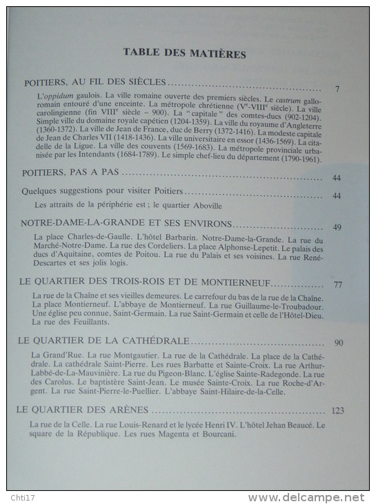 POITIERS  SON HISTOIRE A TRAVERS SES RUES / SES PLACES / SES MONUMENTS / SES HOMMES CELEBRES / EDITIONS HORVARH