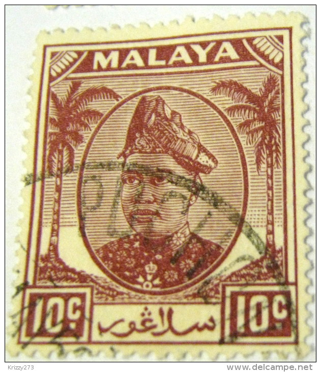 Selangor 1949 Sultan Hisamud-din Alam Shah 10c - Used - Selangor