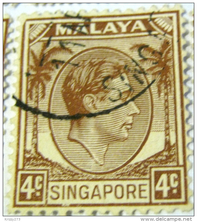 Singapore 1948 King George VI 4c - Used - Singapour (...-1959)