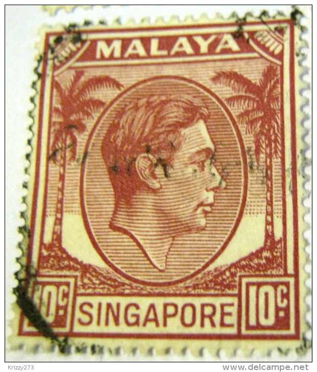 Singapore 1948 King George VI 10c - Used - Singapore (...-1959)