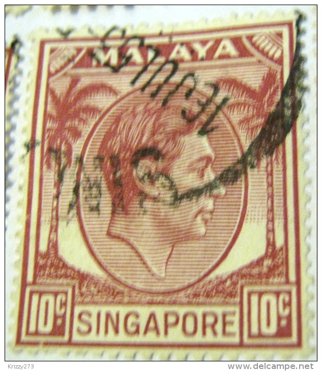 Singapore 1948 King George VI 10c - Used - Singapore (...-1959)