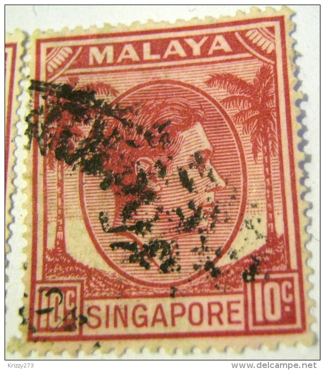 Singapore 1948 King George VI 10c - Used - Singapour (...-1959)